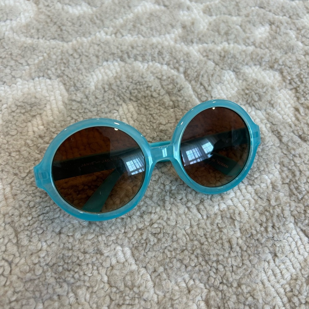 Janie and jack 0-2 years blue teal frame round circle sunglasses